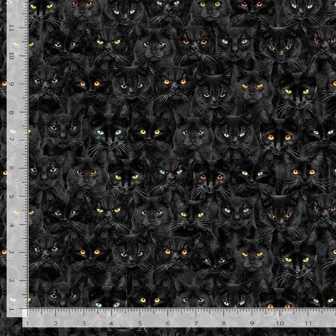 Timeless Treasures Halloween Wicked Black Cats 100% Cotton Fabric Price per Yard