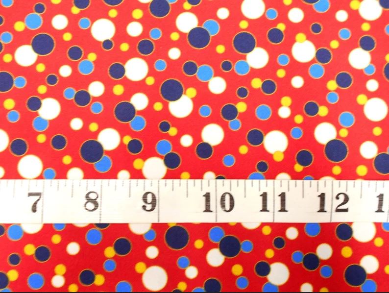 44 x 36 Patriotic Dots on Red Quilting Treasures 100% Cotton All Over Print