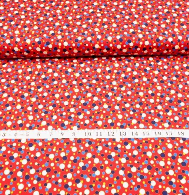 44 x 36 Patriotic Dots on Red Quilting Treasures 100% Cotton All Over Print