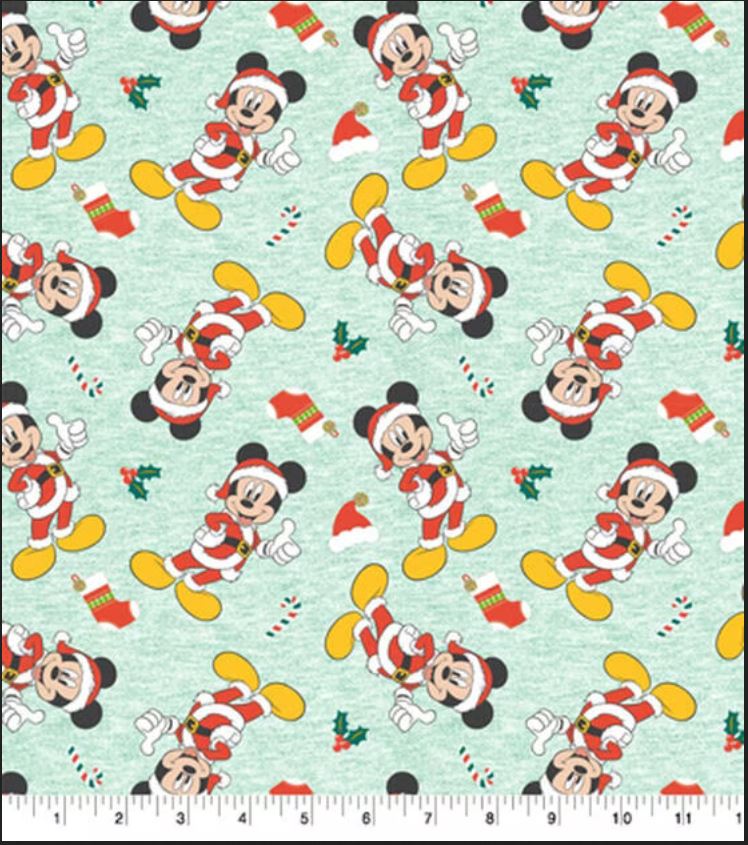 44 x 36 Licensed Mickey Mouse Santa Suit on Heather Christmas Springs Creative 100% Cotton