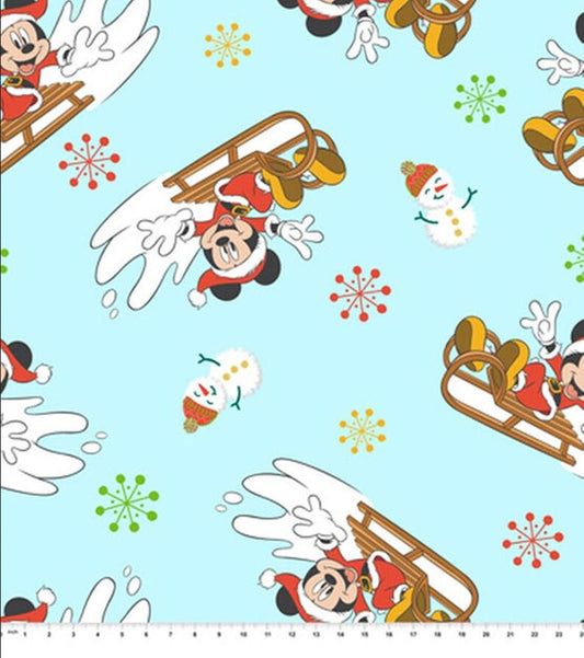 59 x 36 FLEECE Disney Mickey Mouse Sled Toss Christmas Fabric Springs Creative