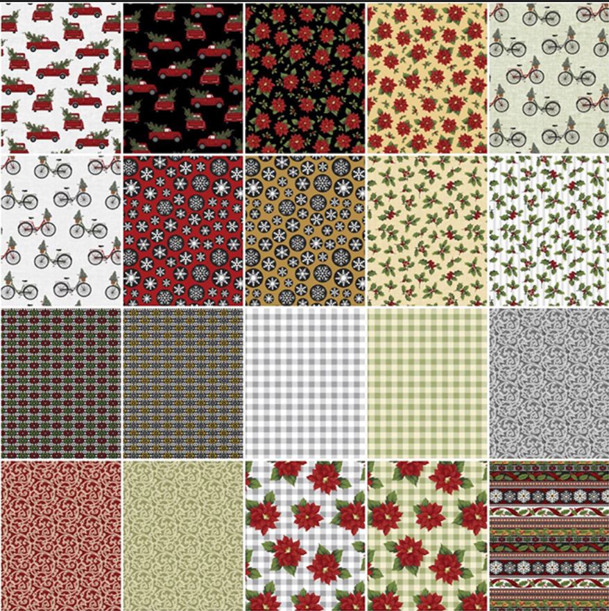 40 2.5" Strips Strip-pies Christmas Holiday at Home Benartex 100% Cotton Jelly Roll