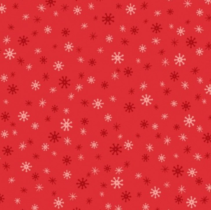 44 x 36 Christmas Snowflake Blender on Red 100% Cotton Fabric