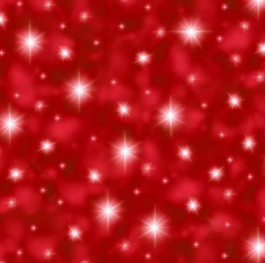 44 x 36 Stars on Red Quilting Treasures 100% Cotton Christmas