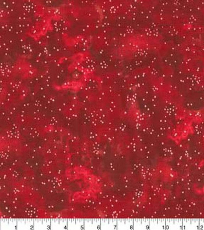 44 x 36 Christmas Red Blender with Dots 100% Cotton Fabric