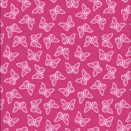 45 x 36 Breast Cancer Awareness Butterflies Ribbons Pink Celebration 100% Cotton