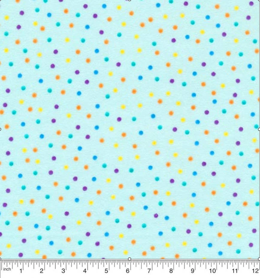 Price Per Yard Flannel Dots Light Blue Fabric Paintbrush Studio Fabri-Quilt Baby