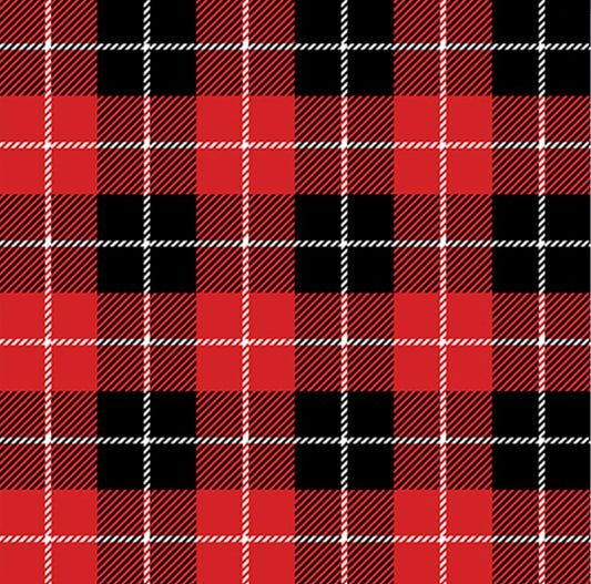 3 Wishes Christmas Red Black Holiday Plaid By the Yard