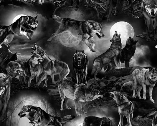 Timeless Treasures Halloween Wicked Demon Wolves Tonal 100% Cotton Fabric Price per Yard