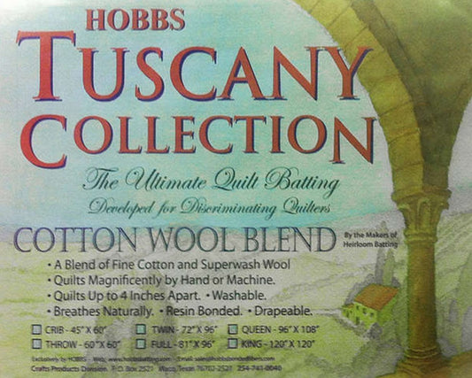 Crib Size 60 x 45 Hobbs Tuscany Cotton Wool Blend Batting
