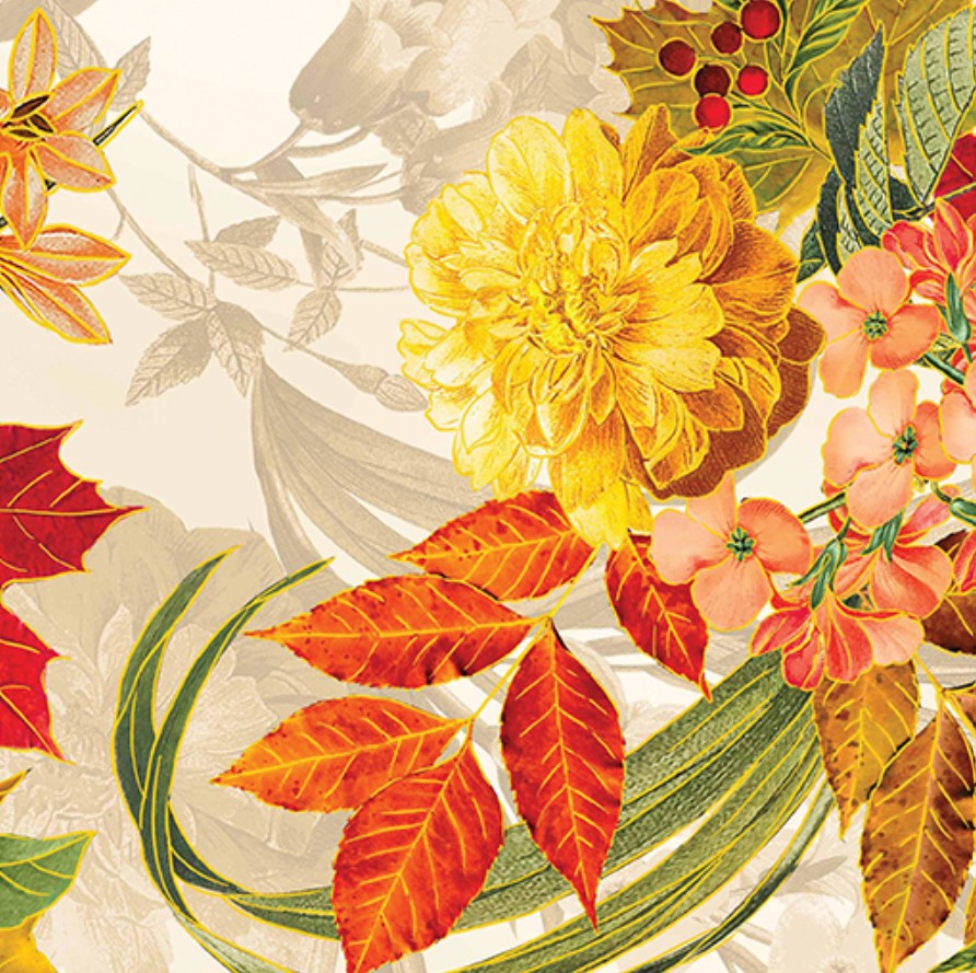 Benartex Thanksgiving Harvest Garden Cream