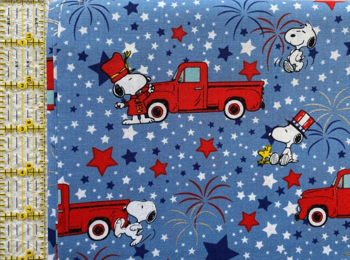 Springs Creative Patriotic Disney Snoopy Stars on Blue Price per Yard