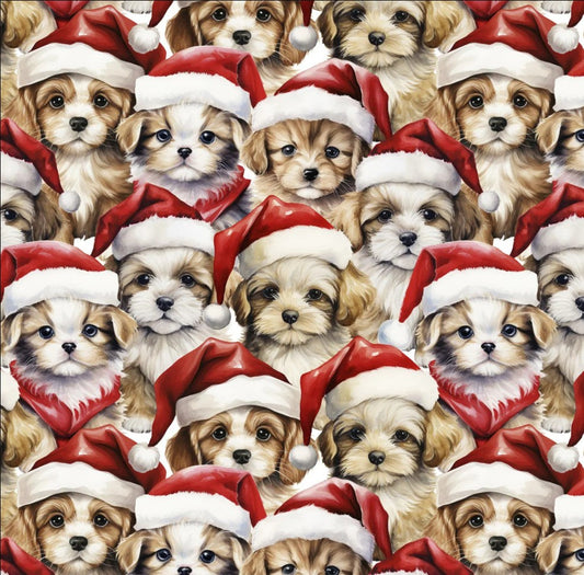 David Textiles Christmas Santa Dogs 100% Cotton Price per Yard