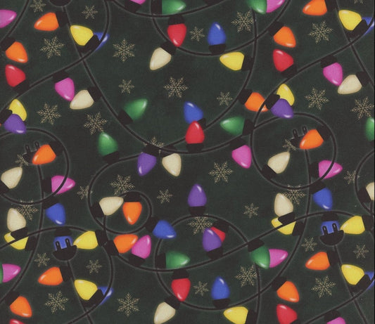 Mook Fabrics Christmas Deck The Halls Lights Forest 100% Cotton Price per yard