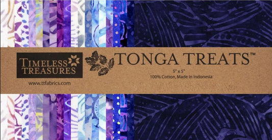 42 5" Squares Floral Charm Pack Timeless Treasures Lilac Tonga Batiks 100% Cotton