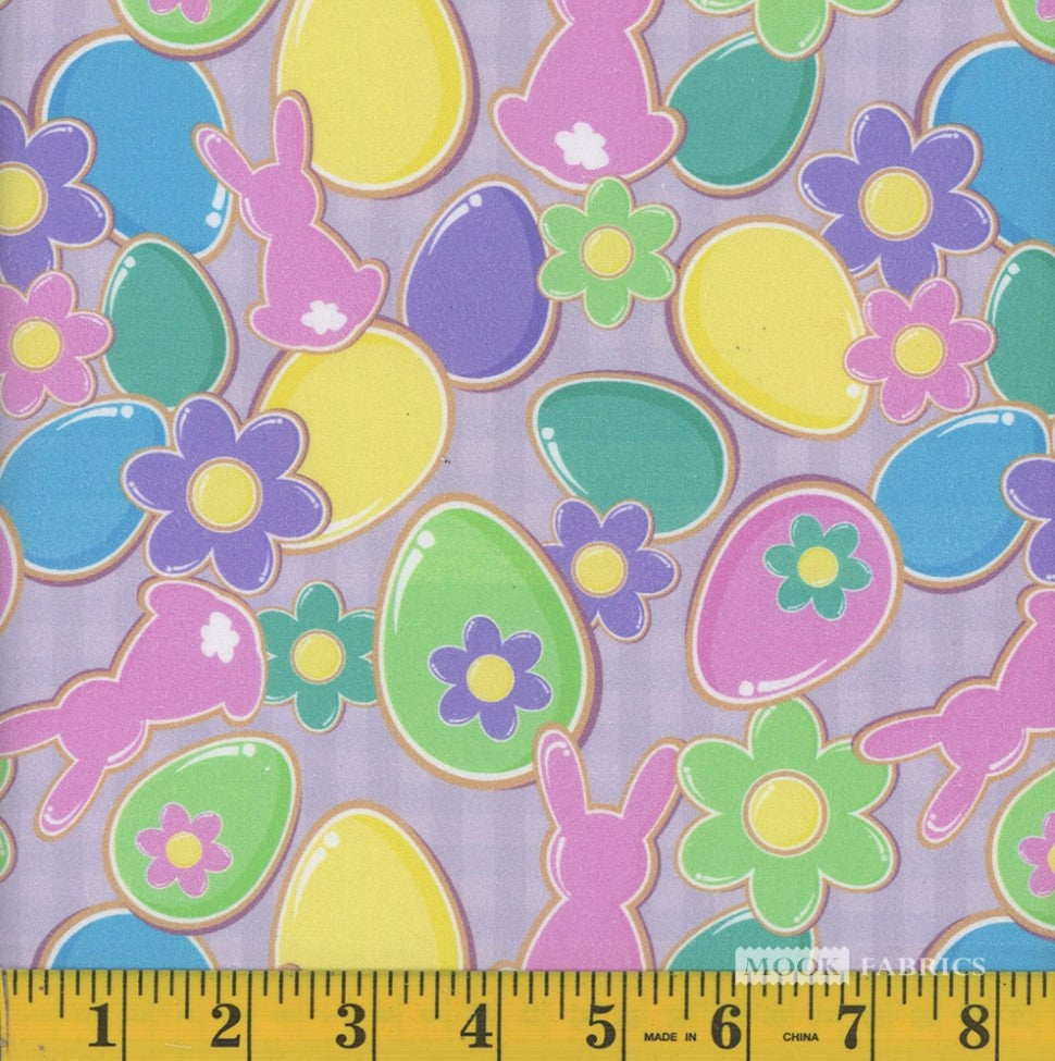 Mook Fabrics Easter Egg Cookies 100% Cotton Price per Yard