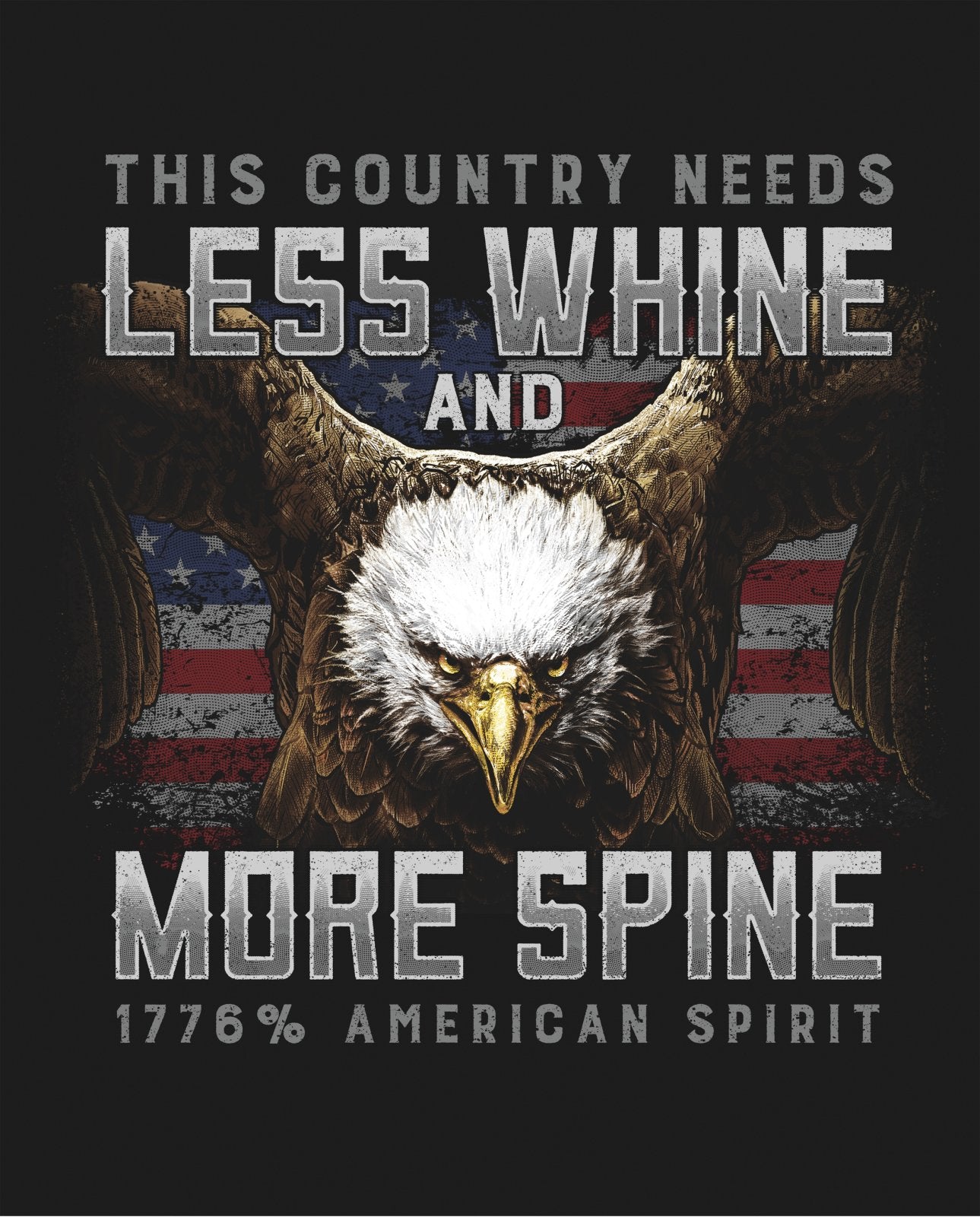 David Textiles Patriotic More Spine Less Whine 35 Inch Panel 100% Cotton