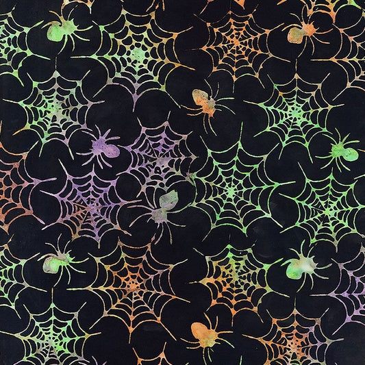 Timeless Treasures Halloween Tonga Batiks Fright Spiders