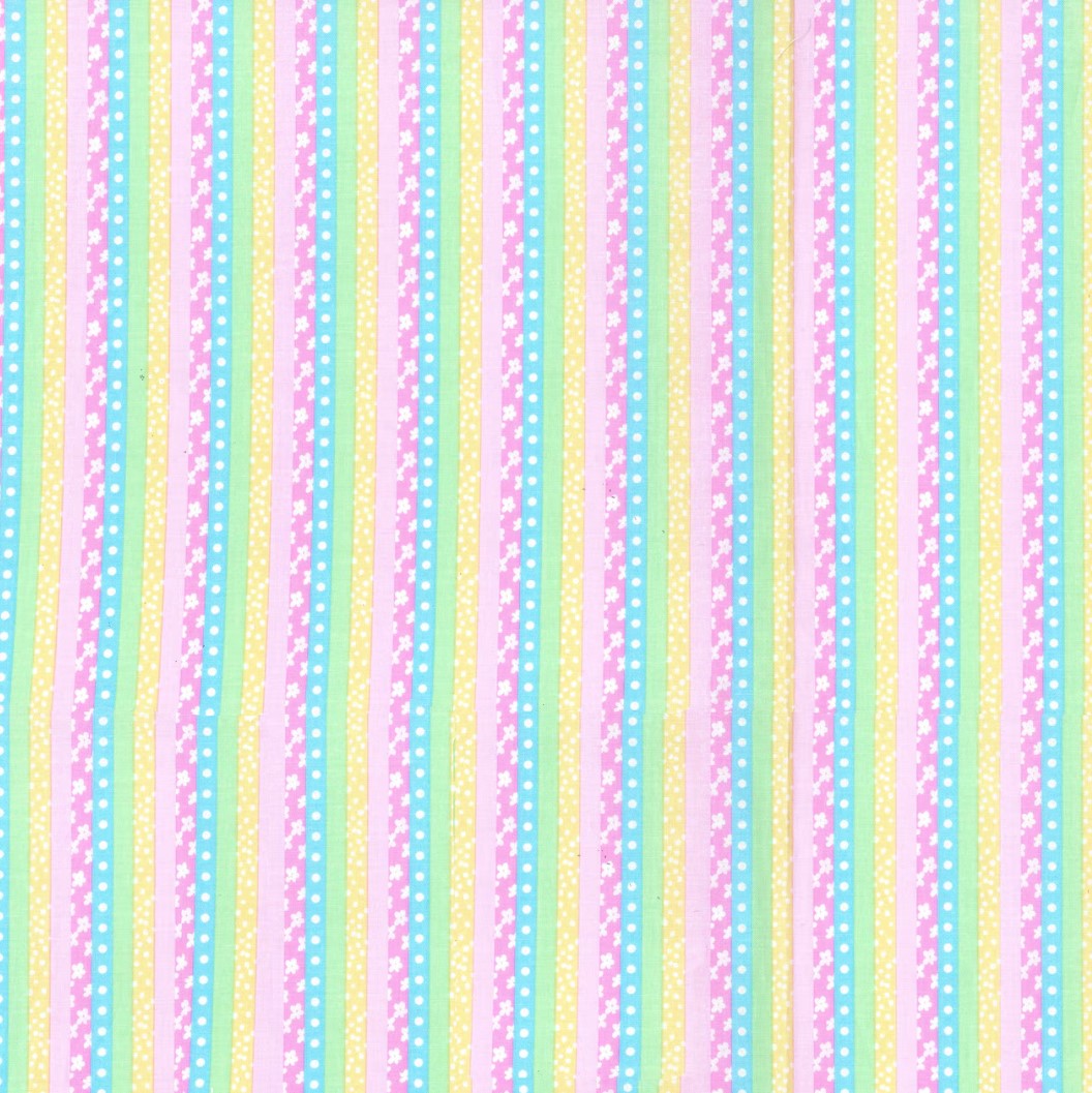 Fabric Traditions Pink Flower Stripes Blender Baby Prints 100% Cotton Price Per Yard