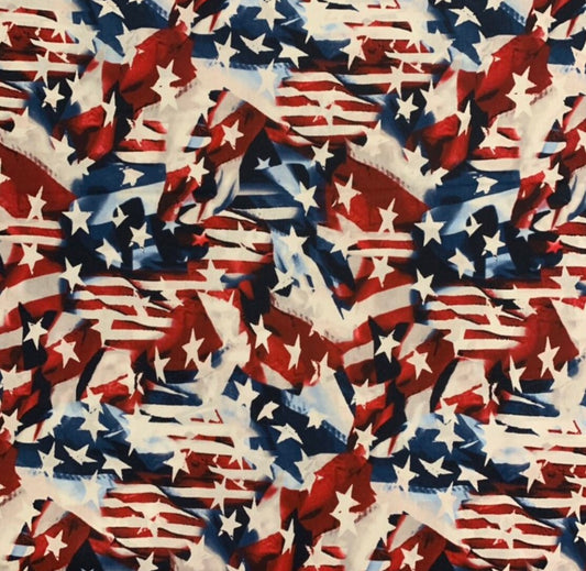 Patriotic Abstract Flags 100% Cotton Price per Yard