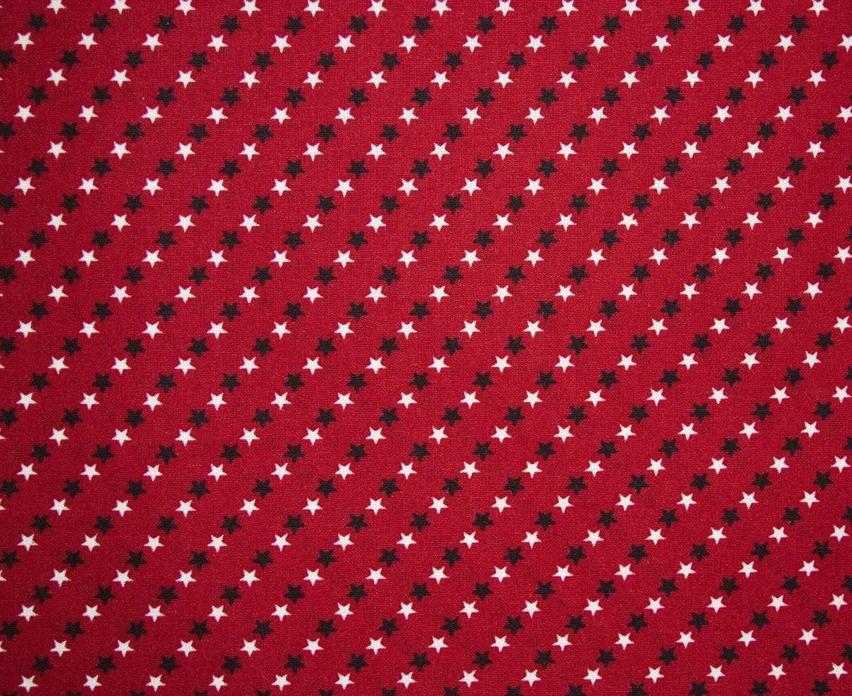 Patriotic Little Blue White Stars on Red 100% Cotton Price per Yard