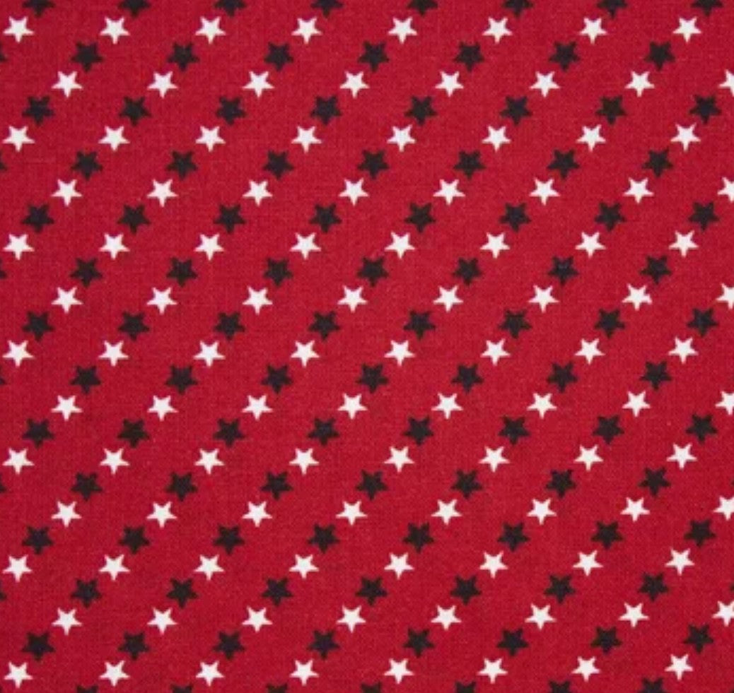 Patriotic Little Blue White Stars on Red 100% Cotton Price per Yard