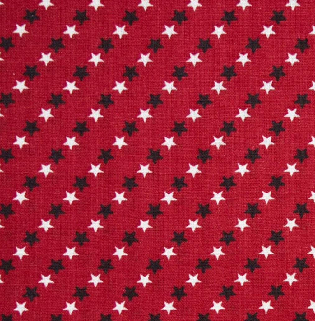 Patriotic Little Blue White Stars on Red 100% Cotton Price per Yard