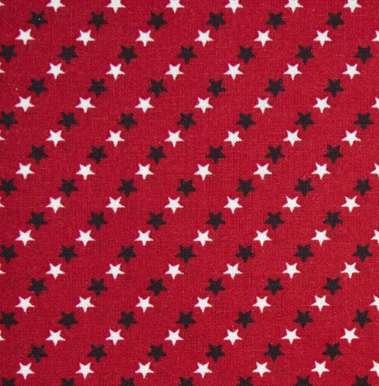 Patriotic Little Blue White Stars on Red 100% Cotton Price per Yard