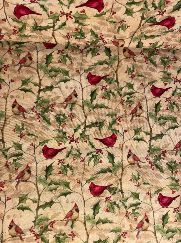 Springs Creative Christmas Cardinals on Vines 100% Cotton By the yard (Copy)
