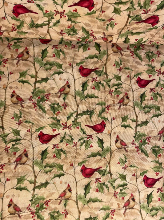 Springs Creative Christmas Cardinals on Vines 100% Cotton By the yard (Copy)