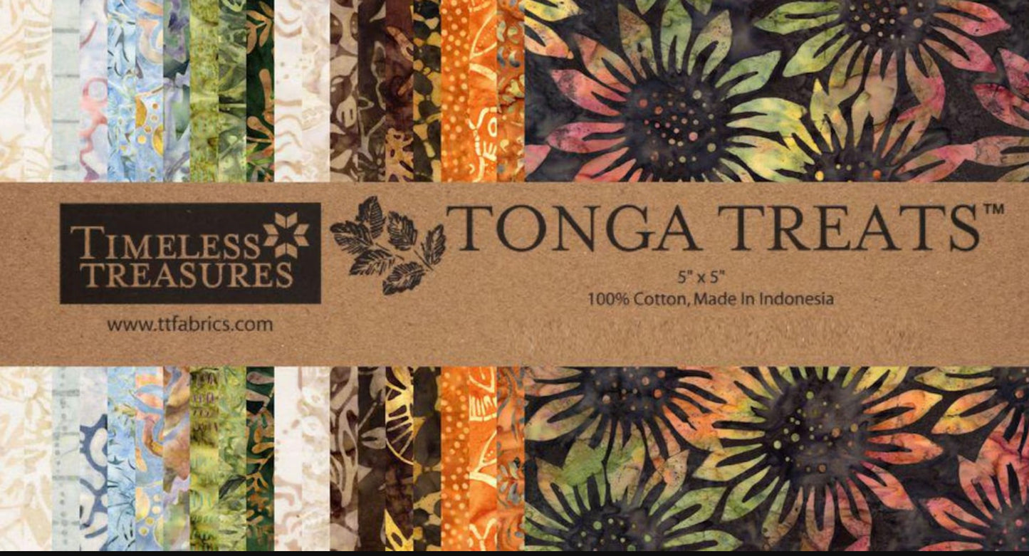 42 5" Squares Charm Pack Timeless Treasures Hayride Tonga Batiks 100% Cotton