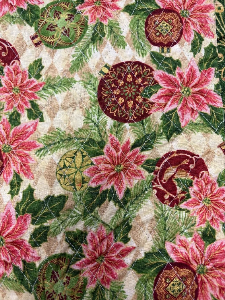 Double Faced Pre-Quilted Christmas Peace on Earth Metallic Paintbrush Studio