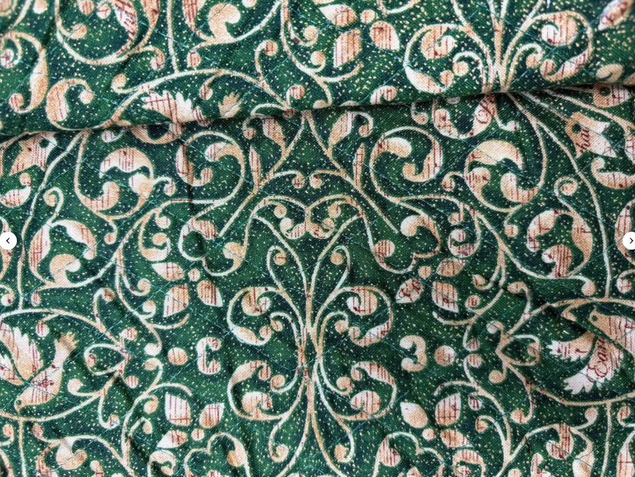 Double Faced Pre-Quilted Christmas Peace on Earth Metallic Paintbrush Studio
