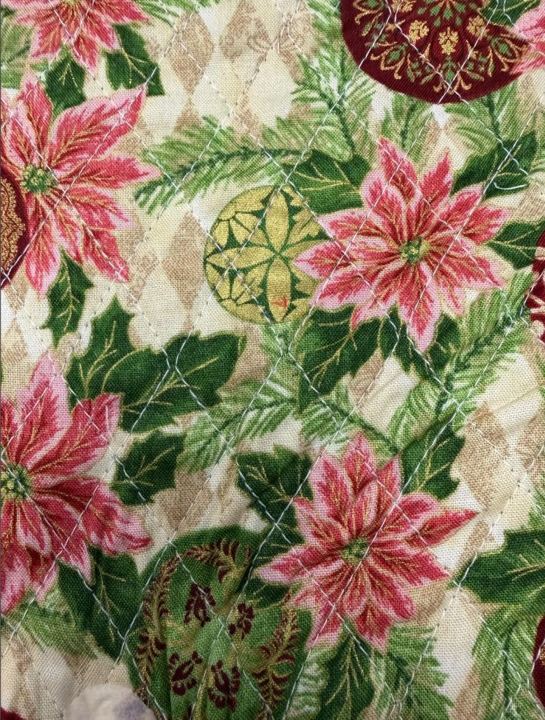 Double Faced Pre-Quilted Christmas Peace on Earth Metallic Paintbrush Studio
