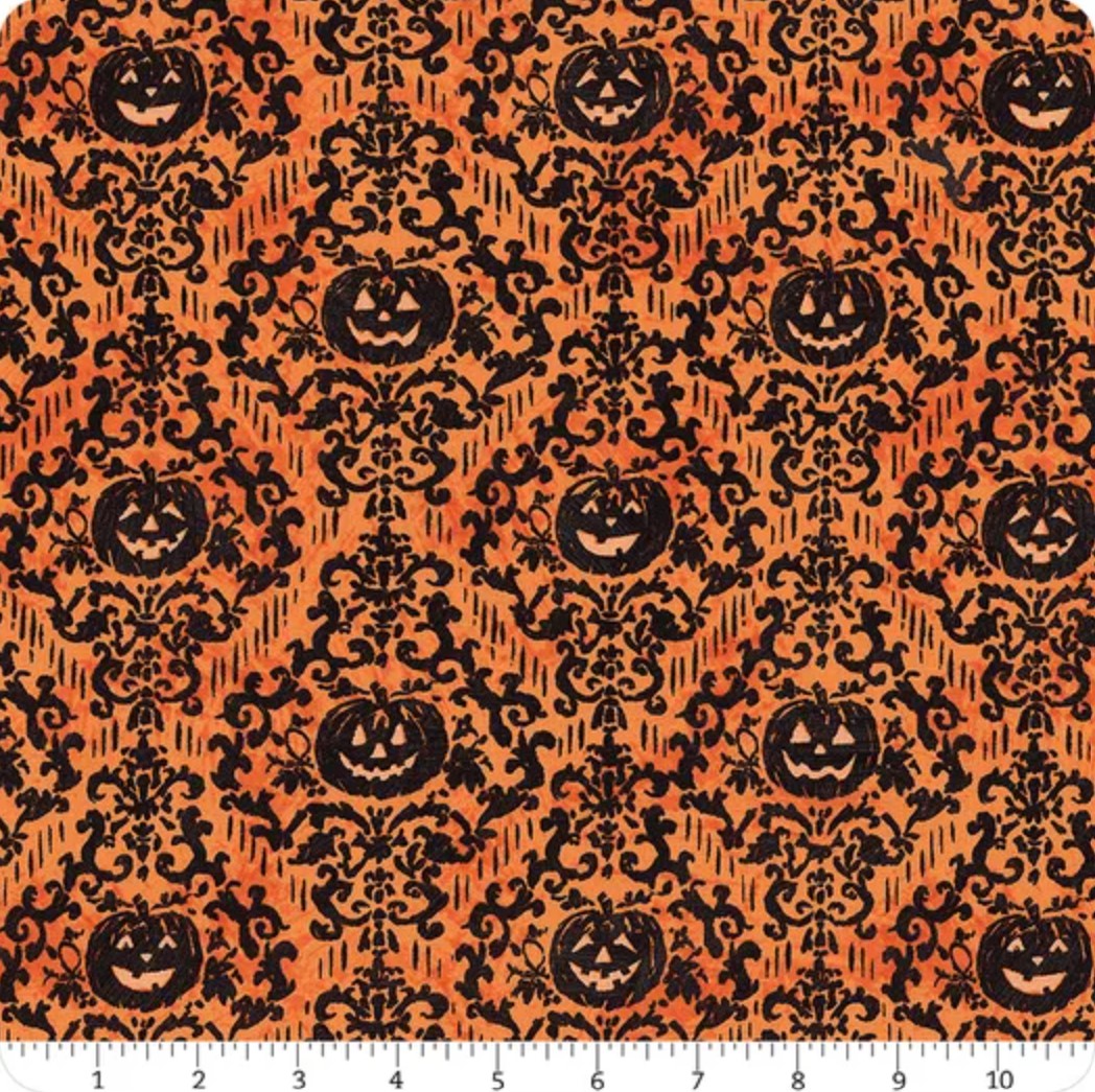 Halloween Pumpkin Damask on Orange