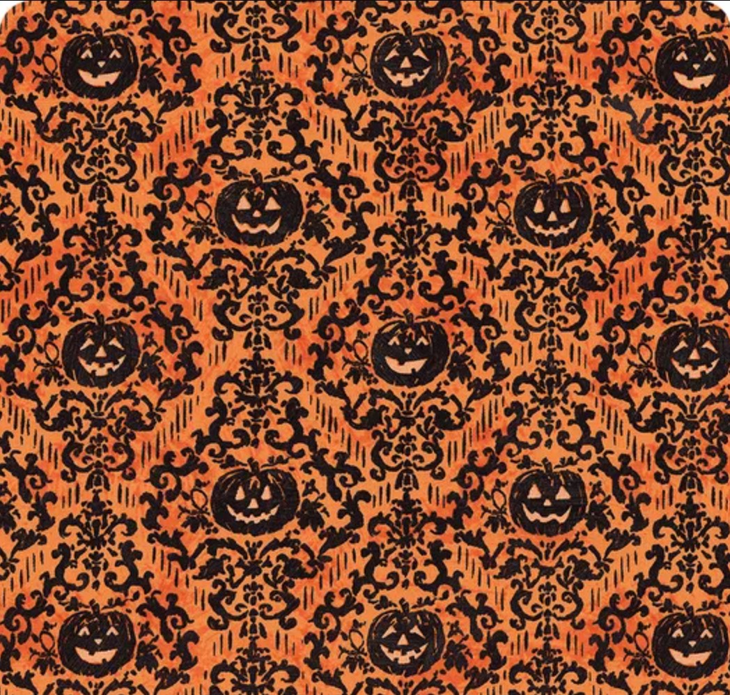Halloween Pumpkin Damask on Orange