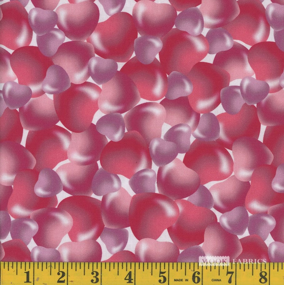 Valentine Bubble Hearts on Cream 100% Cotton Price per Yard