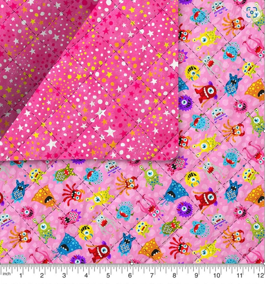 Price Per Yard Double Faced Pre-Quilted Launch Party Pink Paintbrush Studio Baby