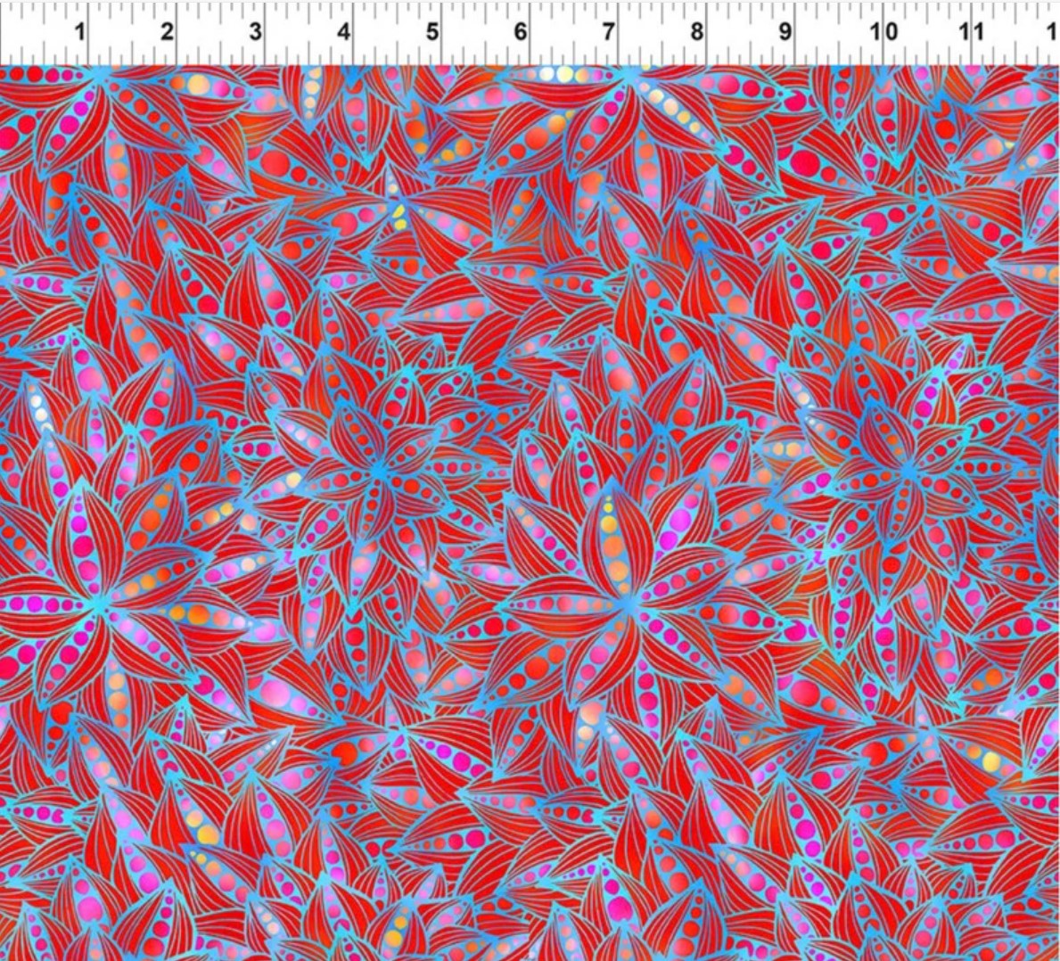 In the Beginnings Dazzle Red Blue 100% Cotton By the Yard Christmas Patriotic