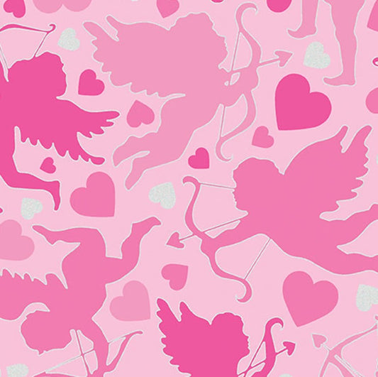 Benartex Valentine Cupids Love Pink 100% Cotton Fabric Price per Yard