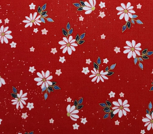 Riley Blake Patriotic Floral on Red 100% Cotton Price per Yard