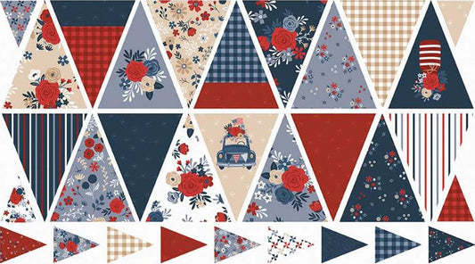 Riley Blake Patriotic Banner Panel 100% Cotton Price per Yard