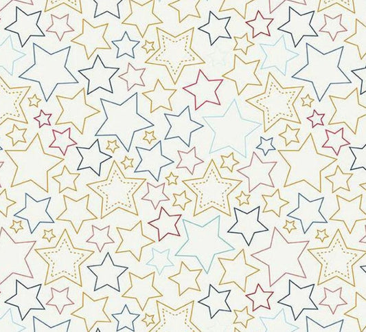 Riley Blake Patriotic Stars on White 100% Cotton Price per Yard