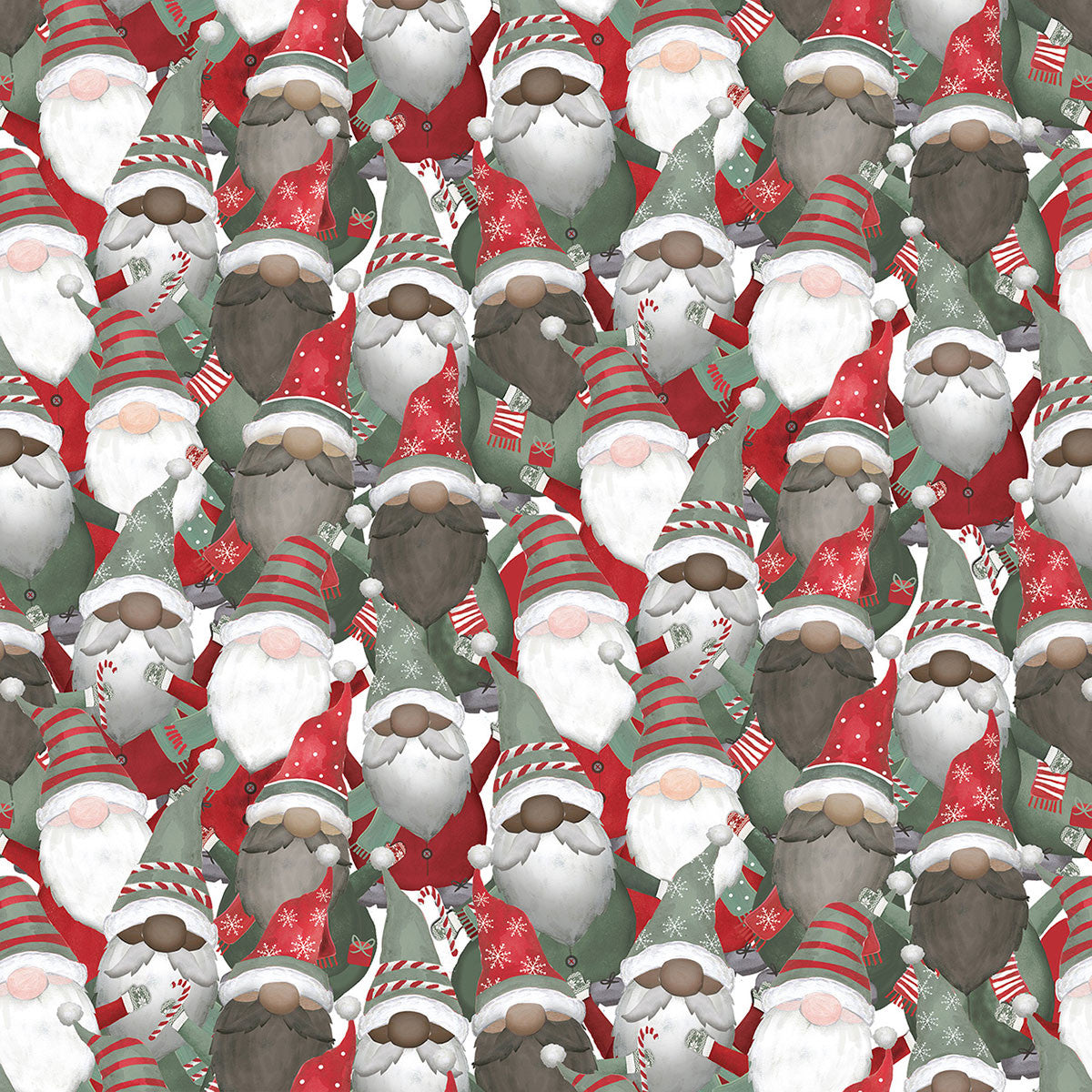 44 x 36 Timeless Treasures Let It Snow Packed Holiday Gnomes 100% Cotton Fabric Christmas