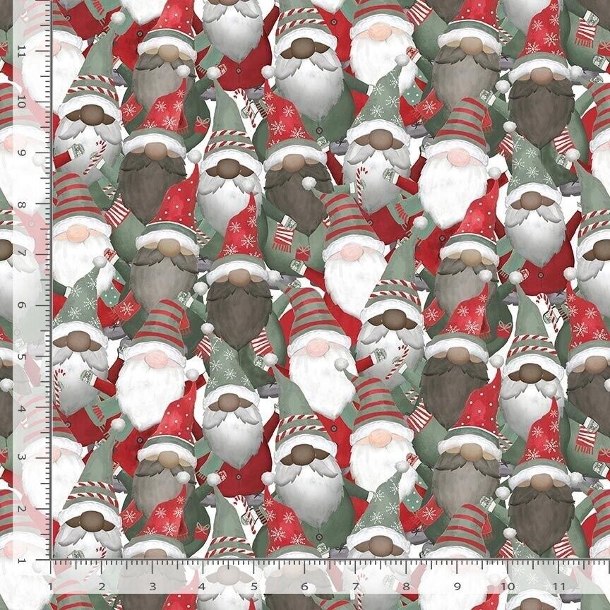 44 x 36 Timeless Treasures Let It Snow Packed Holiday Gnomes 100% Cotton Fabric Christmas