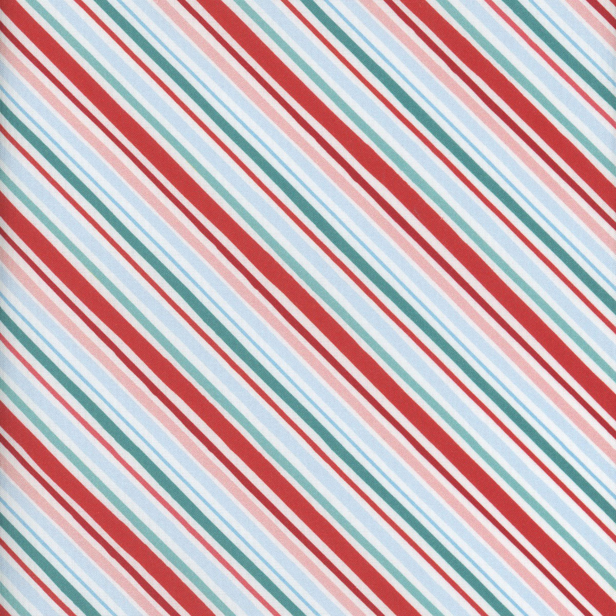 44 x 36 Timeless Treasures Diagonal Stripes Multi Colored Christmas 100% Cotton Fabric