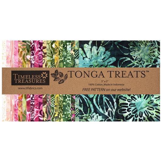 42 Five Inch Squares Tonga Batiks Rose Petal Timeless Treasures 100% Cotton Charm Pack