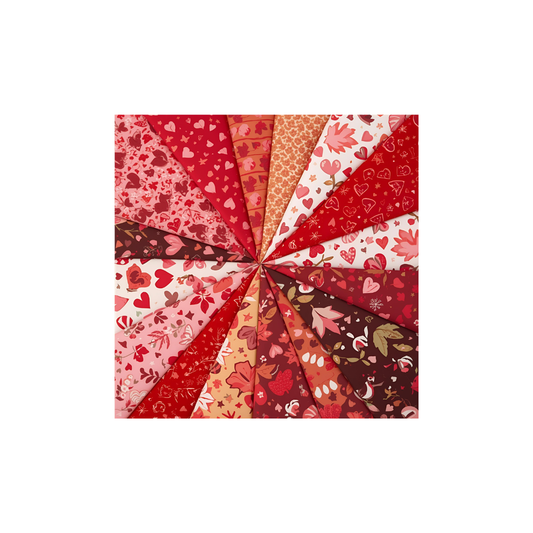 Valentine 8 Piece Fat Quarter Set 18" x 21" Mystery Bundle Precut