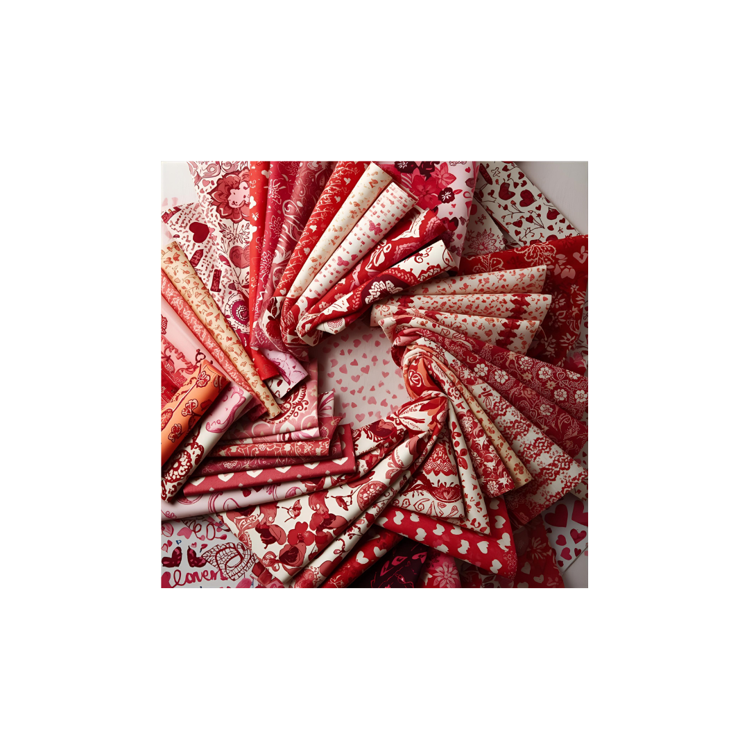 Valentine 8 Piece Fat Quarter Set 18" x 21" Mystery Bundle Precut