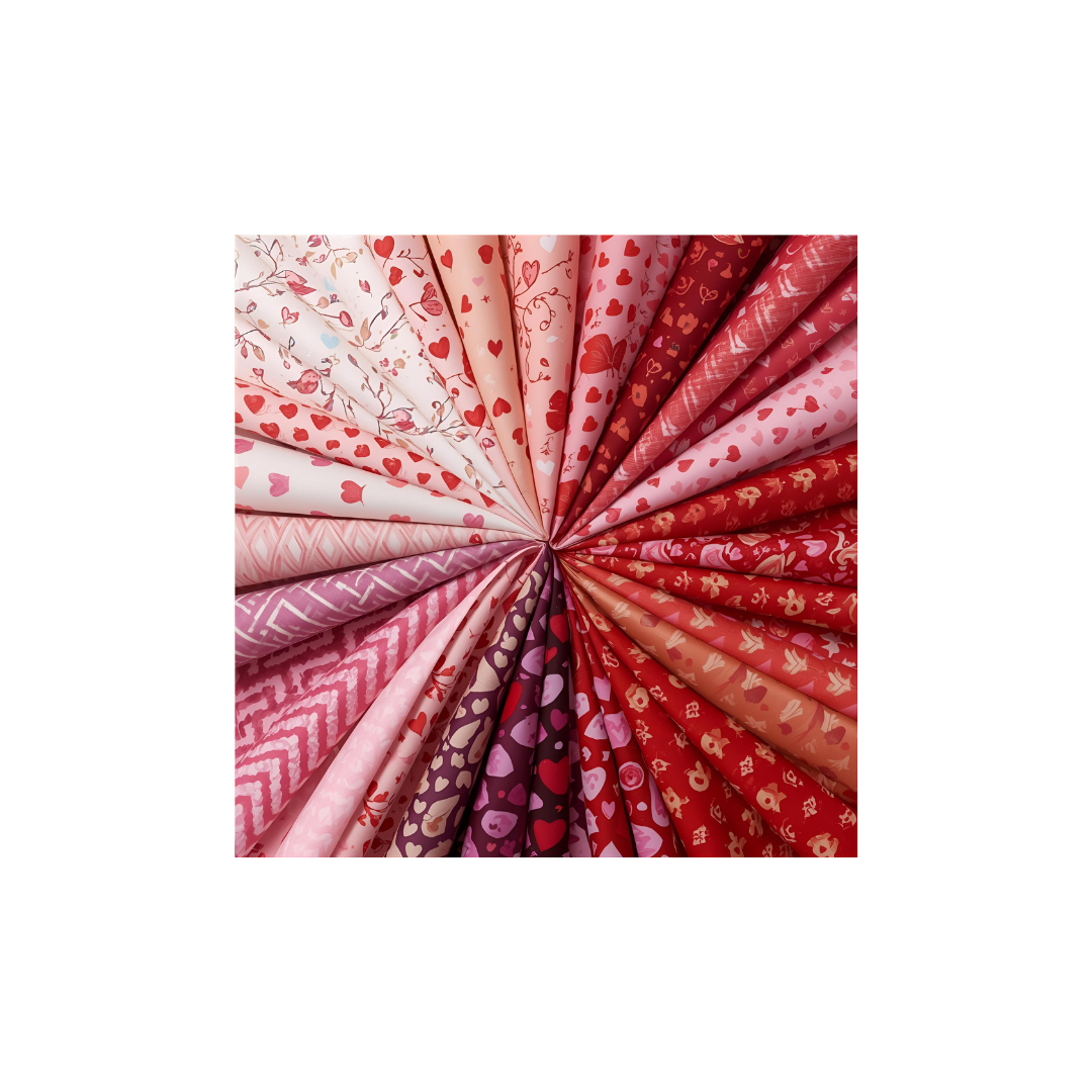 Valentine 8 Piece Fat Quarter Set 18" x 21" Mystery Bundle Precut